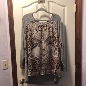 Dress Barn mixed media top 3X